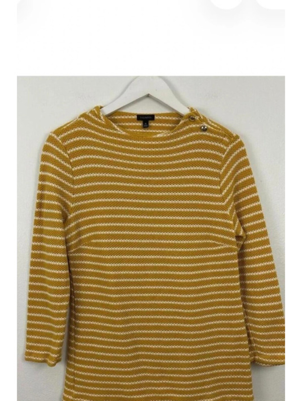Talbots Women’s Striped Sweater Yellow/White Size M